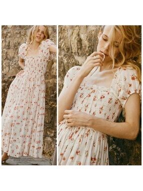 Doen Stanza Dress Sweet Abelia Print Smocked Size XL NWOT